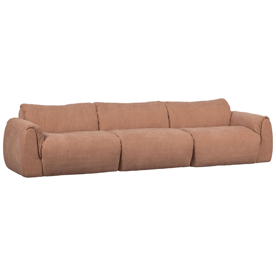 BAGGY 3-ZITS BANK GEWEVEN CHENILLE OUD ROZE