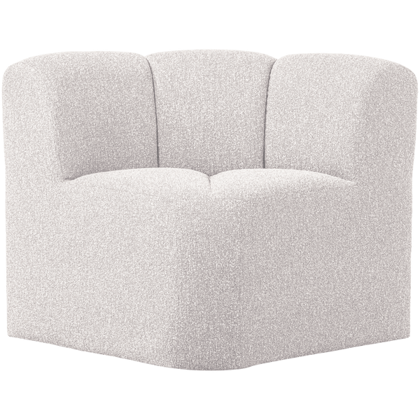MOJO EETBANK HOEK MET RUGLEUNING BOUCLE ECRU MELANGE
