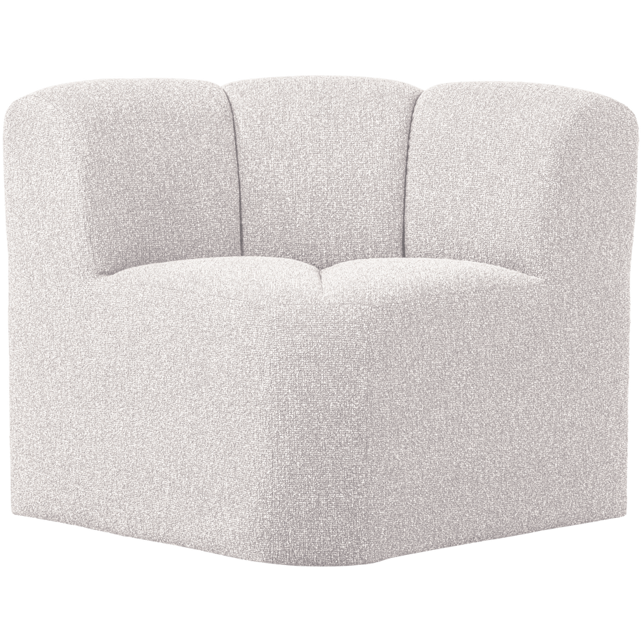 MOJO EETBANK HOEK MET RUGLEUNING BOUCLE ECRU MELANGE