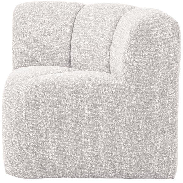 MOJO EETBANK HOEK MET RUGLEUNING BOUCLE ECRU MELANGE