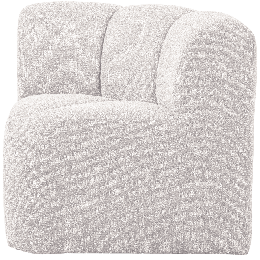 MOJO EETBANK HOEK MET RUGLEUNING BOUCLE ECRU MELANGE