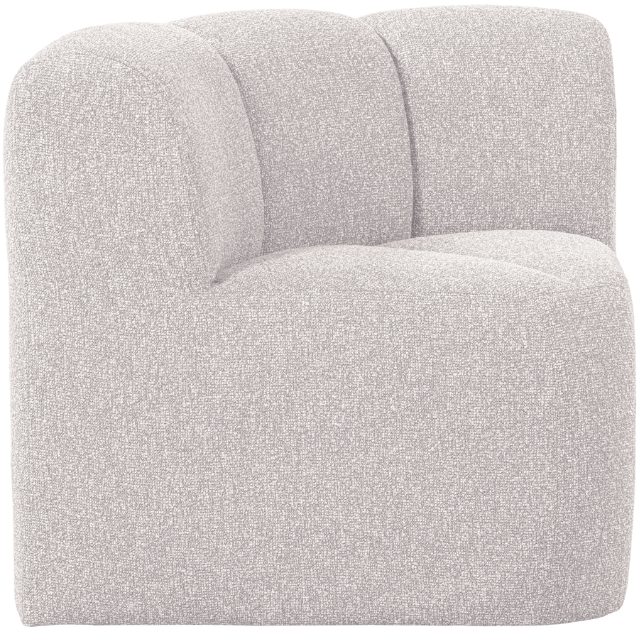 MOJO EETBANK HOEK MET RUGLEUNING BOUCLE ECRU MELANGE
