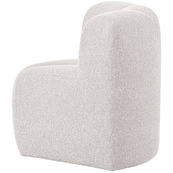 MOJO EETBANK HOEK MET RUGLEUNING BOUCLE ECRU MELANGE
