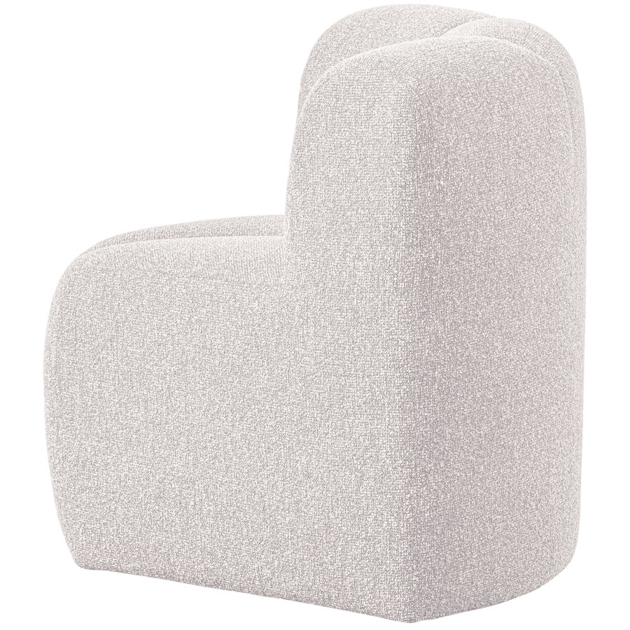 MOJO EETBANK HOEK MET RUGLEUNING BOUCLE ECRU MELANGE
