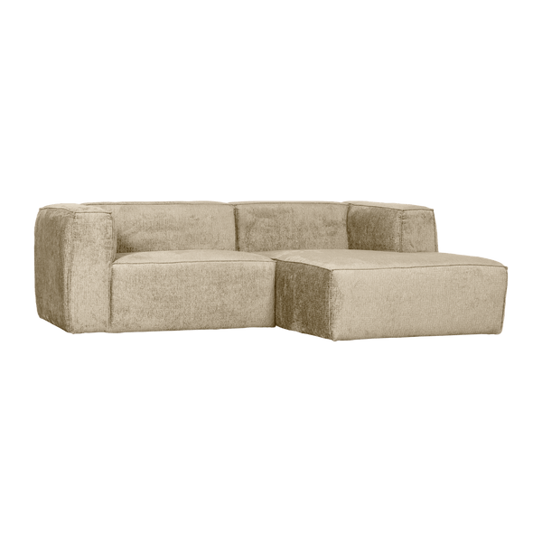 BEAN CHAISE LONGUE BANK RECHTS STRUCTURE VELVET BUTTERMILK