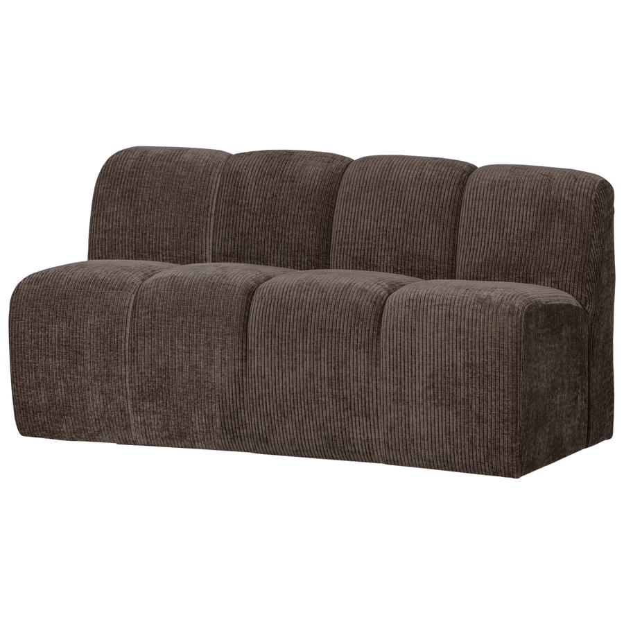 MOJO EETBANK 164 CM MET RUGLEUNING RIBSTOF BRUIN