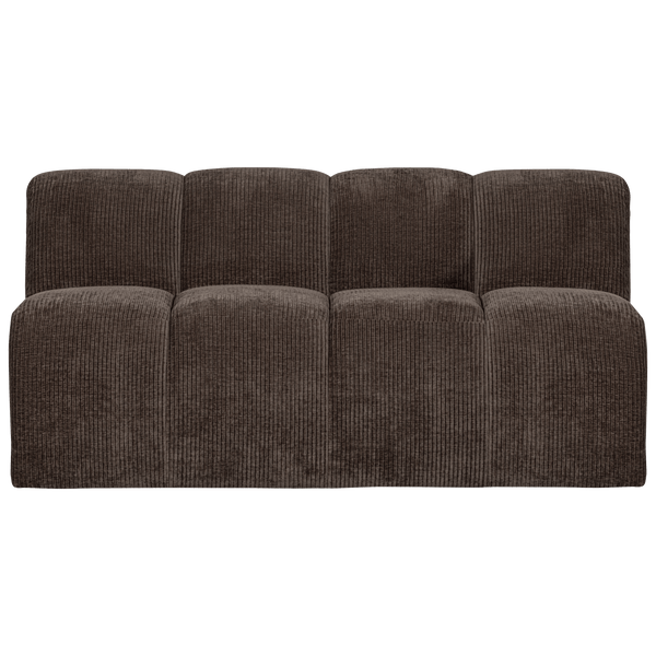 MOJO EETBANK 164 CM MET RUGLEUNING RIBSTOF BRUIN