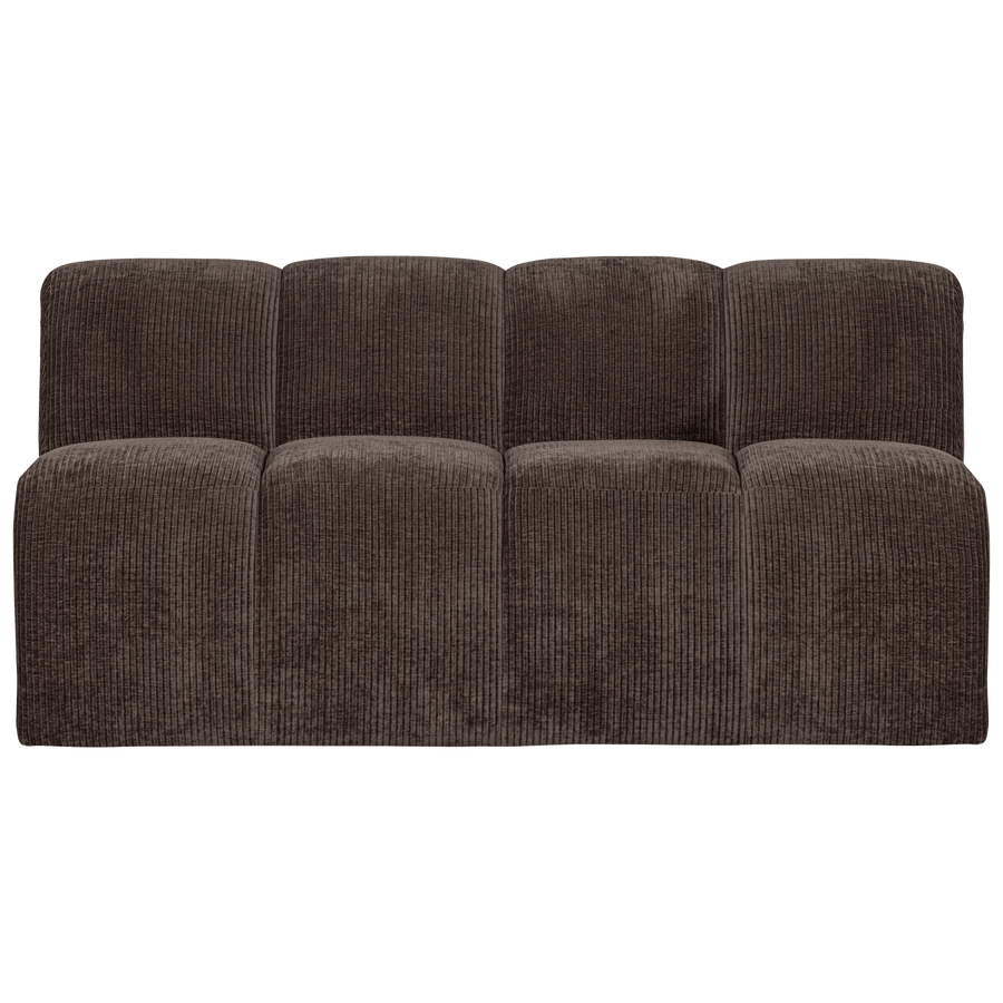 MOJO EETBANK 164 CM MET RUGLEUNING RIBSTOF BRUIN