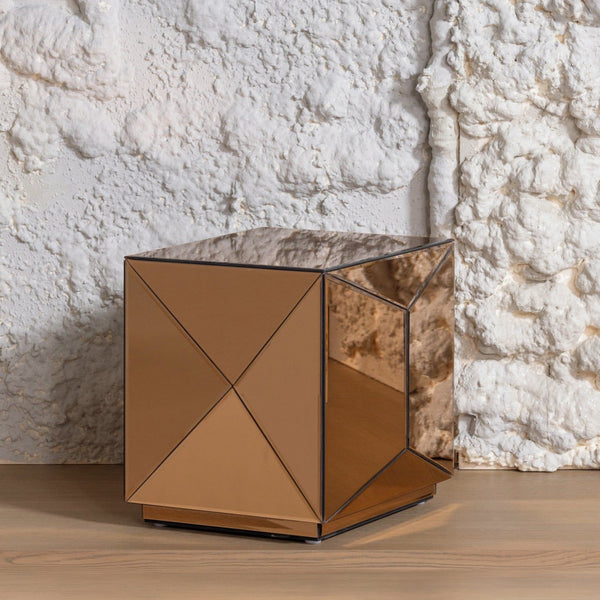GLINTZ BIJZETTAFEL HOUT SPIEGELGLAS BRUIN [fsc]