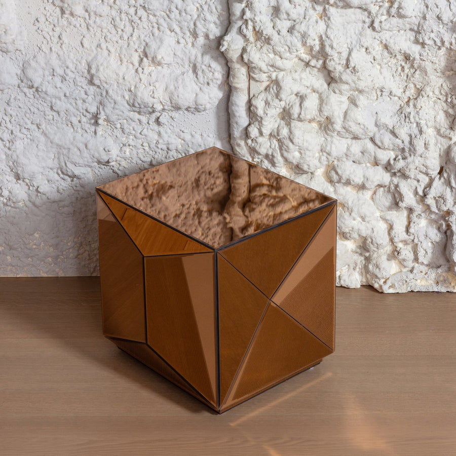 GLINTZ BIJZETTAFEL HOUT SPIEGELGLAS BRUIN [fsc]