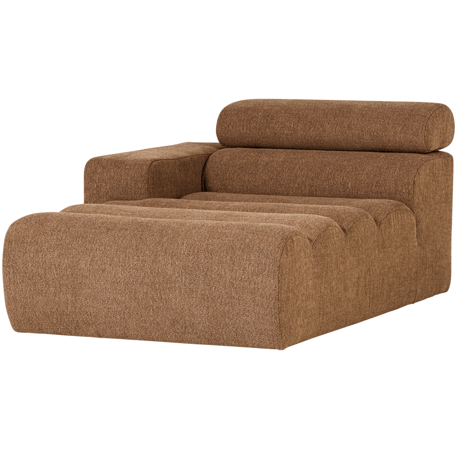 NOVI CHAISE LONGUE ELEMENT ARM LINKS BOUCLE KARAMELBRUIN