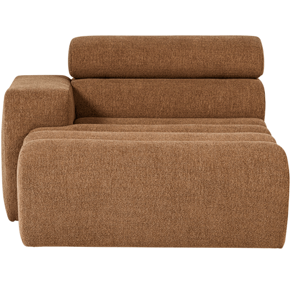 NOVI CHAISE LONGUE ELEMENT ARM LINKS BOUCLE KARAMELBRUIN