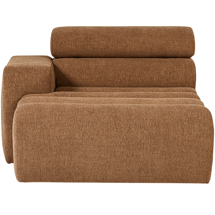 NOVI CHAISE LONGUE ELEMENT ARM LINKS BOUCLE KARAMELBRUIN
