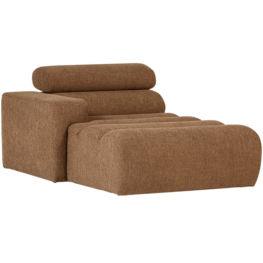 NOVI CHAISE LONGUE ELEMENT ARM LINKS BOUCLE KARAMELBRUIN