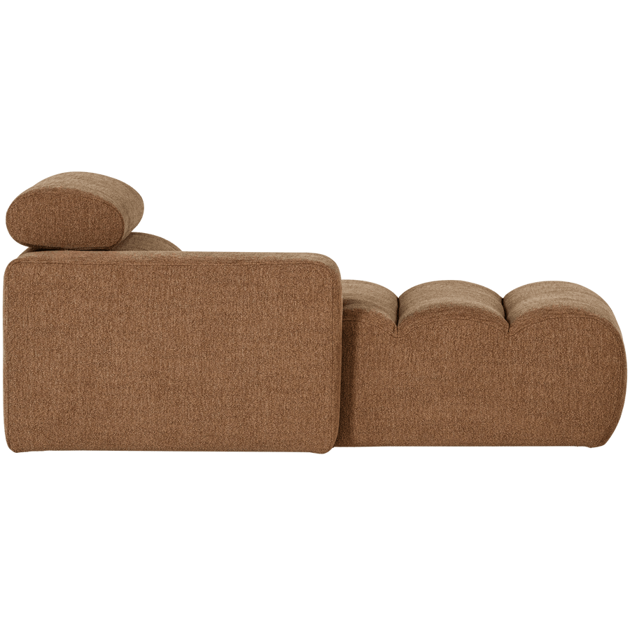 NOVI CHAISE LONGUE ELEMENT ARM LINKS BOUCLE KARAMELBRUIN