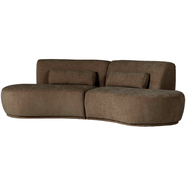 BATAVIER HALF RONDE BANK 4-ZITS VELVET BRUIN MELANGE