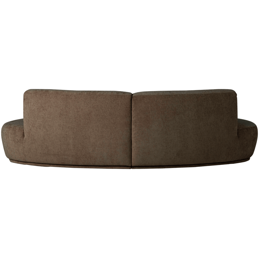 BATAVIER HALF RONDE BANK 4-ZITS VELVET BRUIN MELANGE