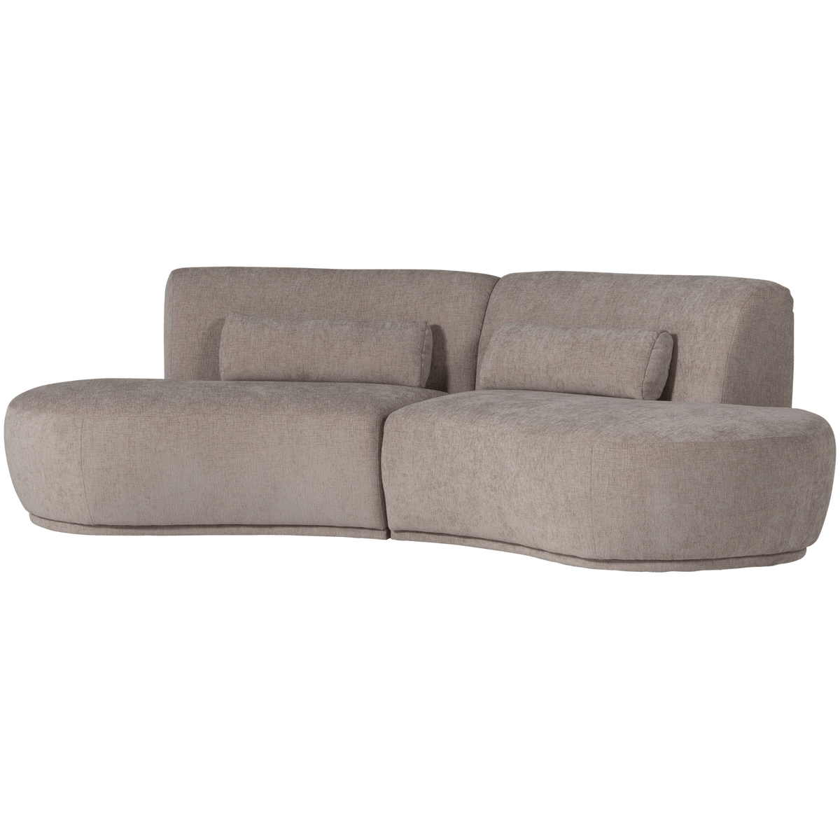 BATAVIER HALF RONDE BANK 4-ZITS VELVET ZAND MELANGE