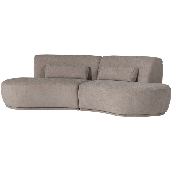 BATAVIER HALF RONDE BANK 4-ZITS VELVET ZAND MELANGE