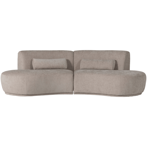 BATAVIER HALF RONDE BANK 4-ZITS VELVET ZAND MELANGE