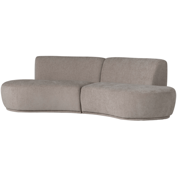 BATAVIER HALF RONDE BANK 4-ZITS VELVET ZAND MELANGE