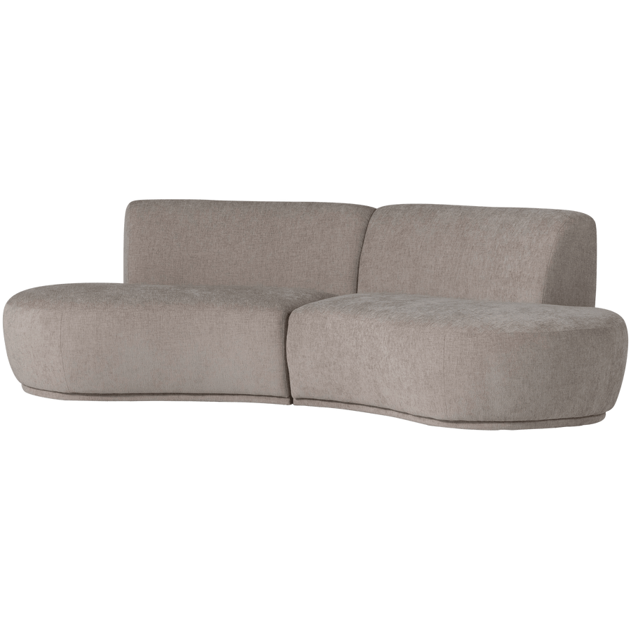 BATAVIER HALF RONDE BANK 4-ZITS VELVET ZAND MELANGE