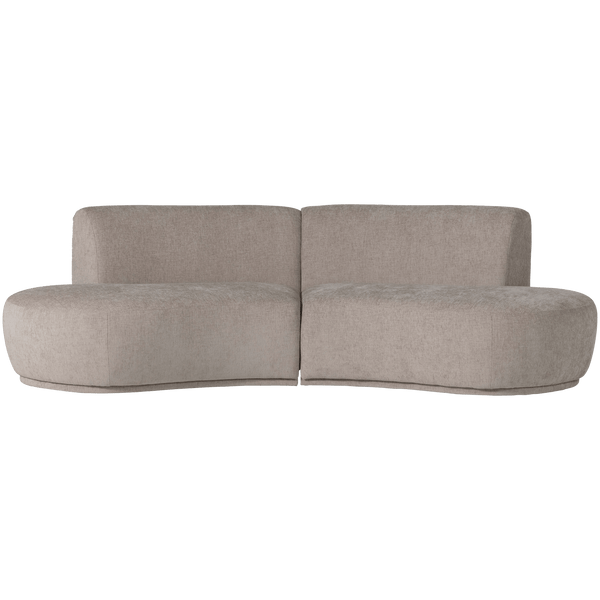 BATAVIER HALF RONDE BANK 4-ZITS VELVET ZAND MELANGE