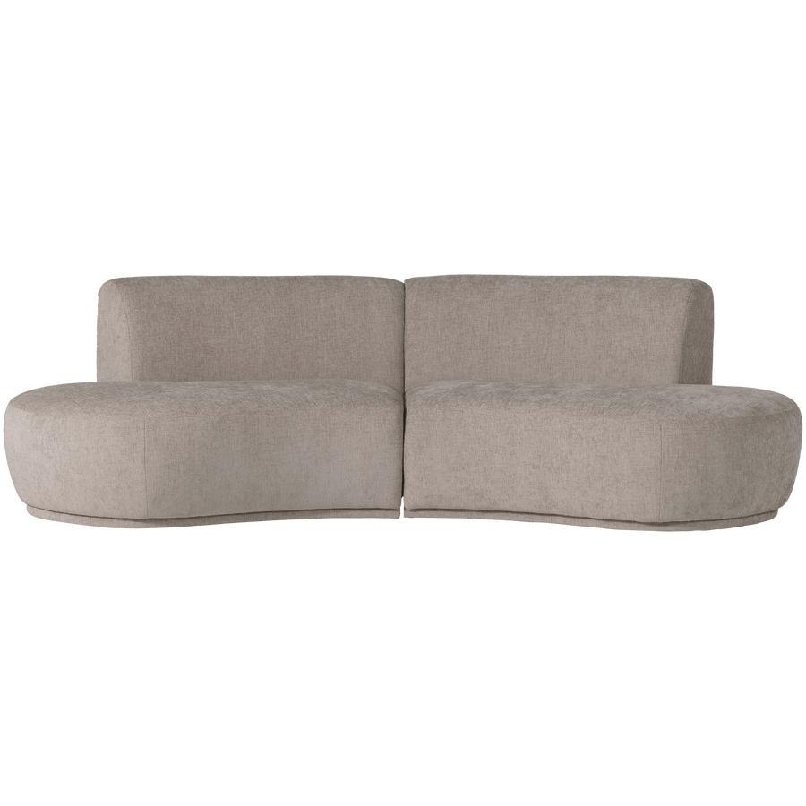 BATAVIER HALF RONDE BANK 4-ZITS VELVET ZAND MELANGE