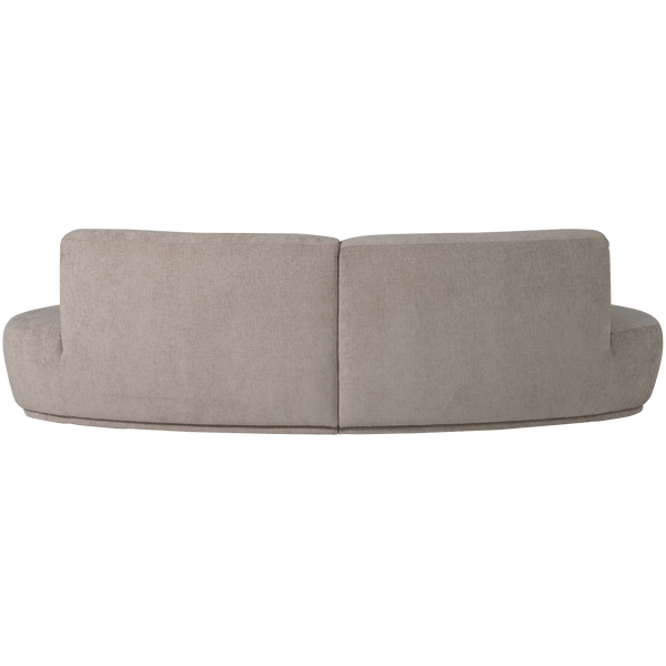 BATAVIER HALF RONDE BANK 4-ZITS VELVET ZAND MELANGE