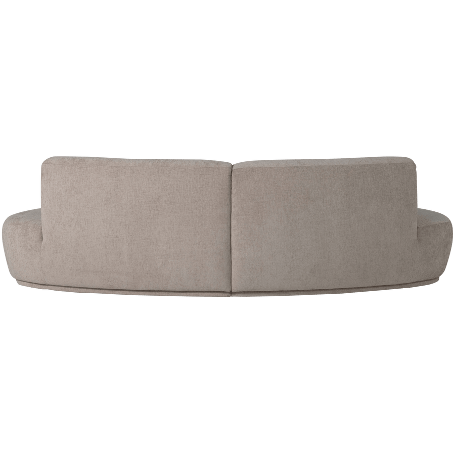 BATAVIER HALF RONDE BANK 4-ZITS VELVET ZAND MELANGE