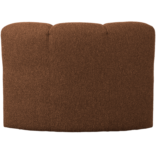 MOJO EETBANK HOEK MET RUGLEUNING BOUCLE ROESTBRUIN MELANGE