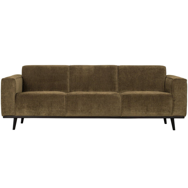 STATEMENT 3-ZITS BANK 230 CM RIBSTOF OLIJFGROEN