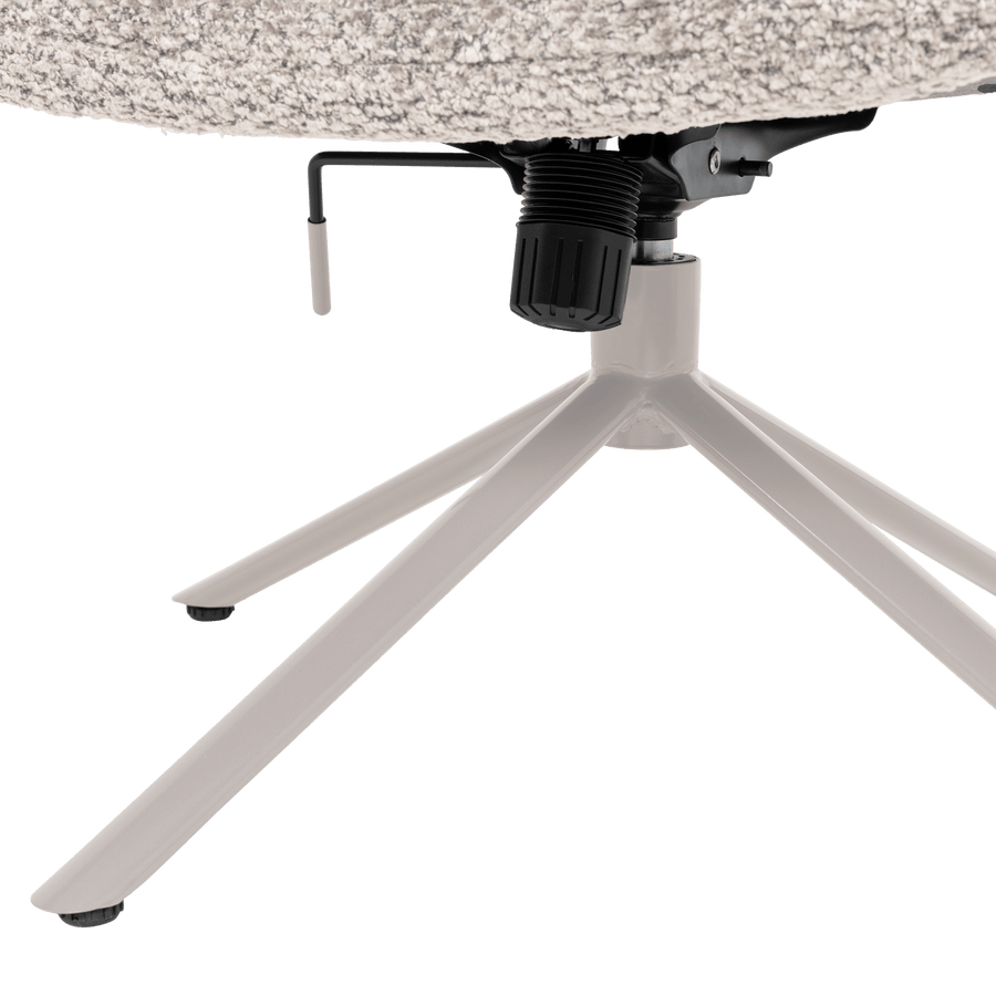 SOREN VERSTELBARE DRAAIFAUTEUIL WOLLIG GRIJS