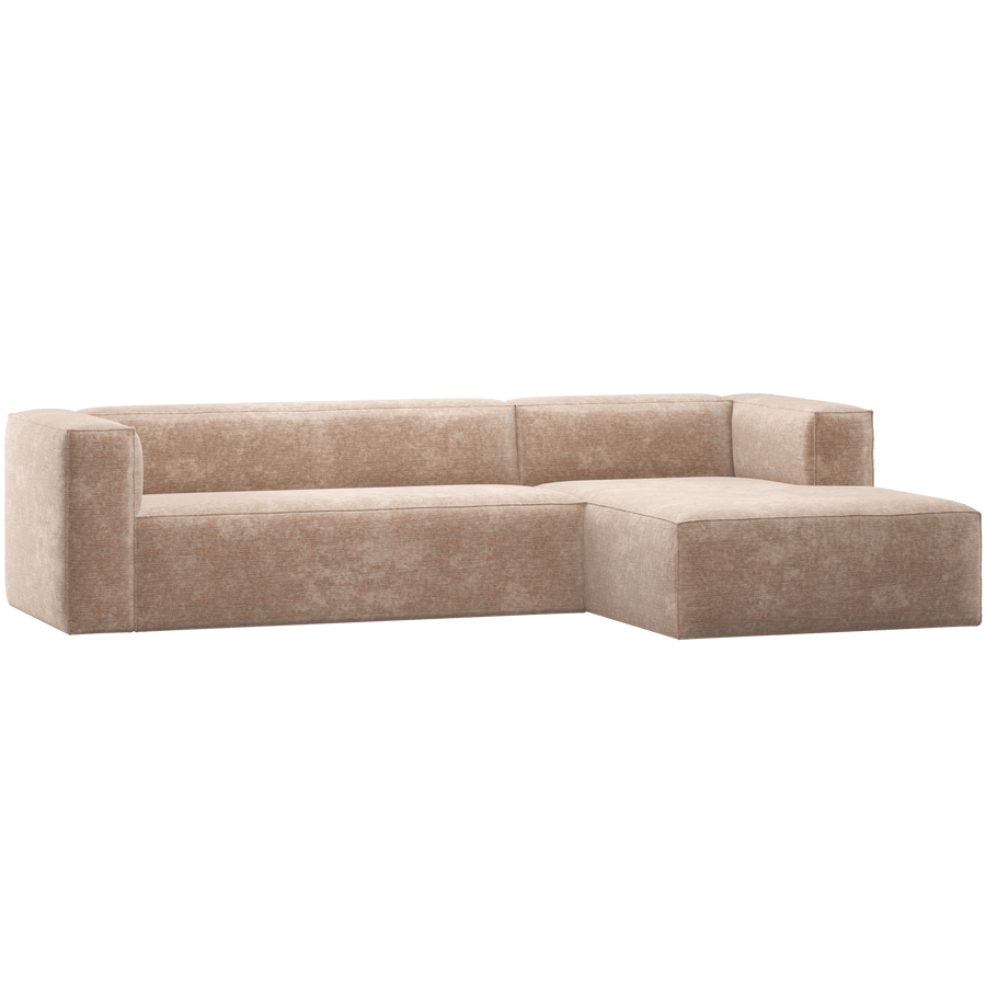 BEAN HOEKBANK RECHTS CHENILLE VELVET NATUREL
