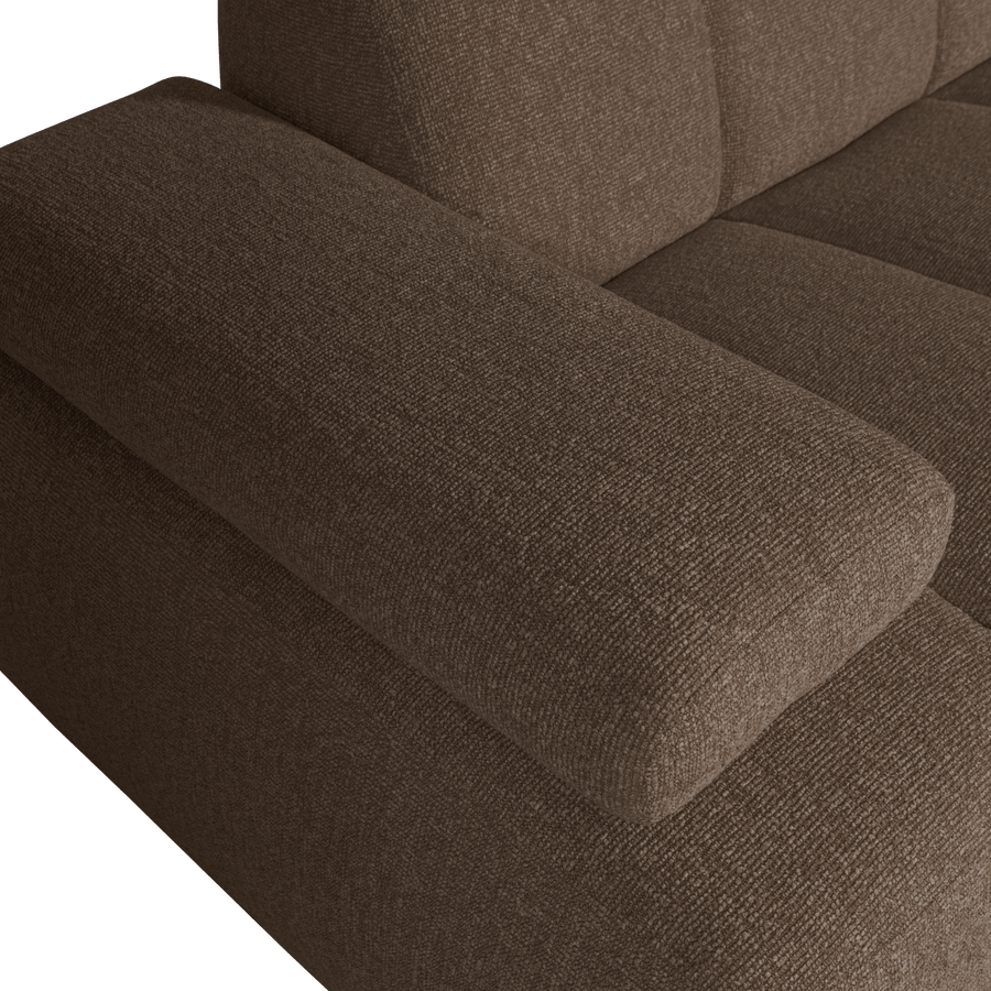 MOJO CHAISE LONGUE BANK RECHTS BOUCLE BRUIN MELANGE