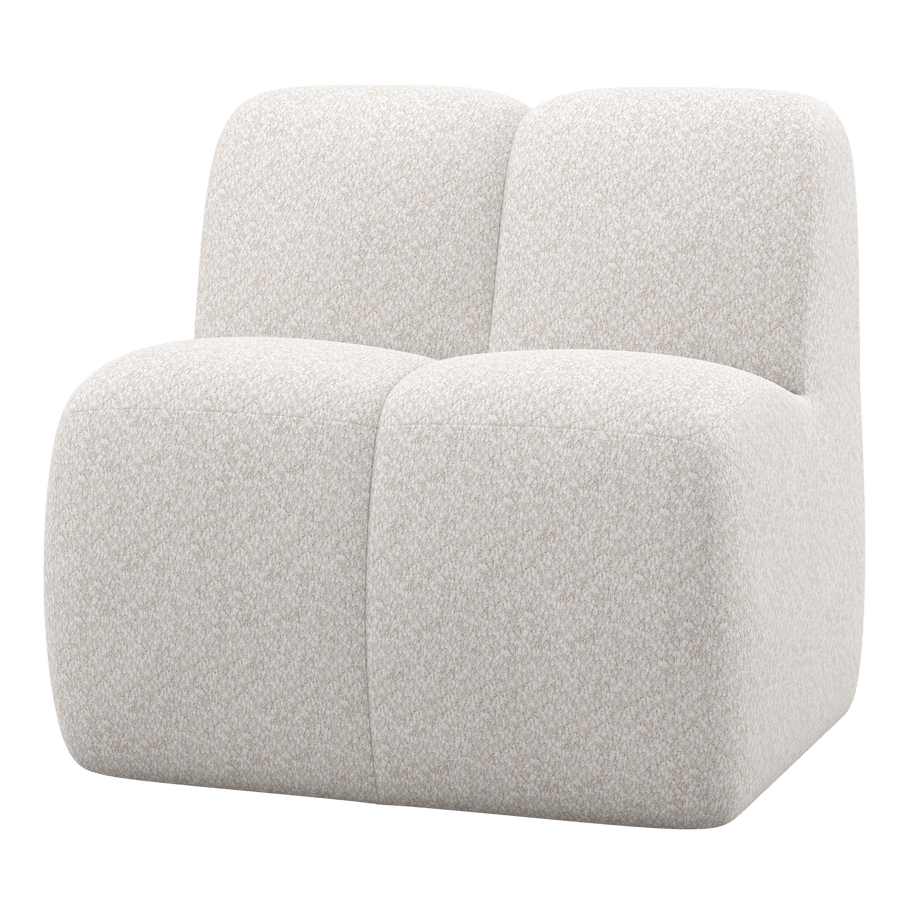 MOJO EETBANK 84 CM MET RUGLEUNING WOLLIG ECRU