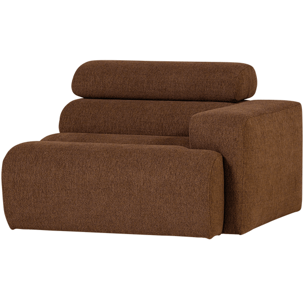 NOVI 1-ZITS ELEMENT ARM RECHTS BOUCLE MOKKABRUIN