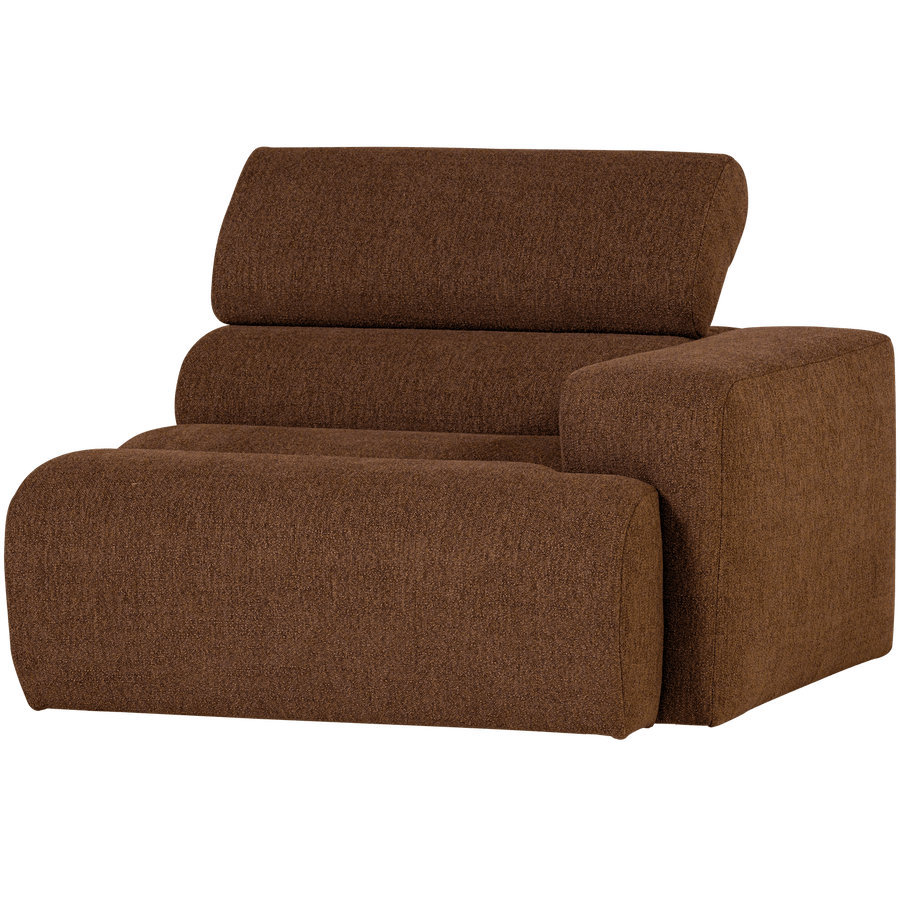 NOVI 1-ZITS ELEMENT ARM RECHTS BOUCLE MOKKABRUIN