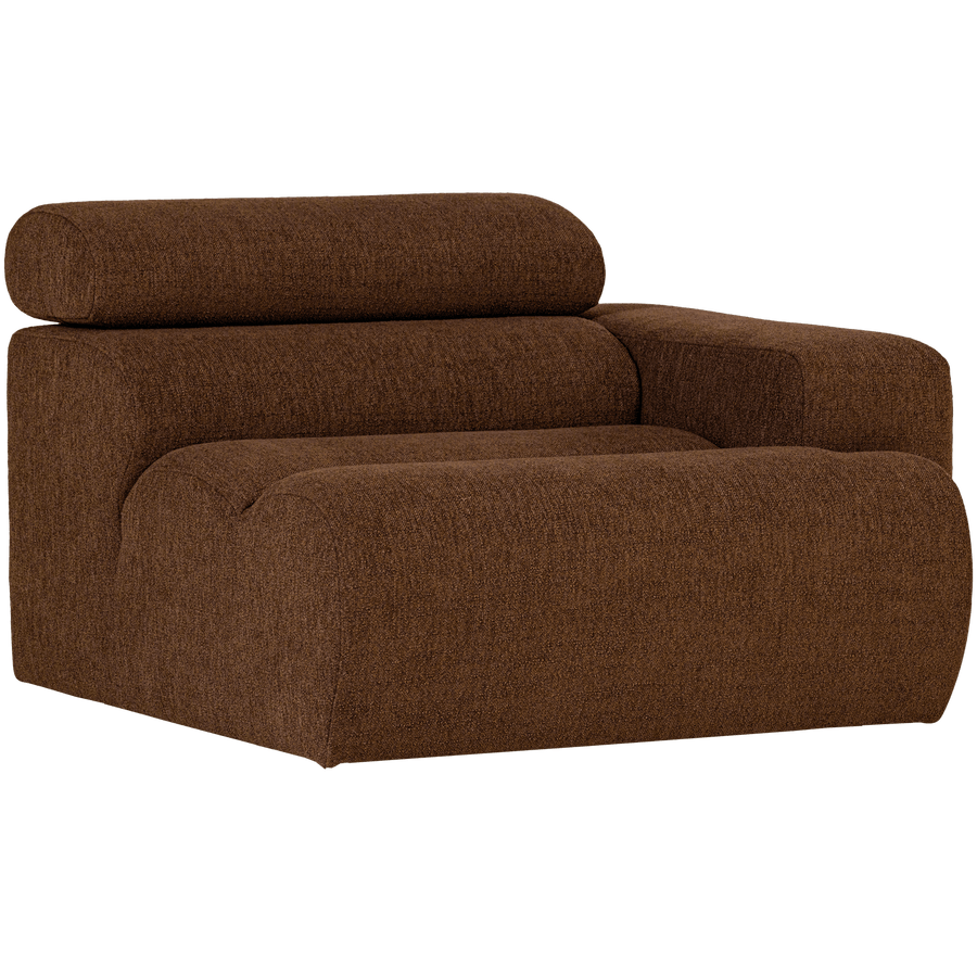 NOVI 1-ZITS ELEMENT ARM RECHTS BOUCLE MOKKABRUIN