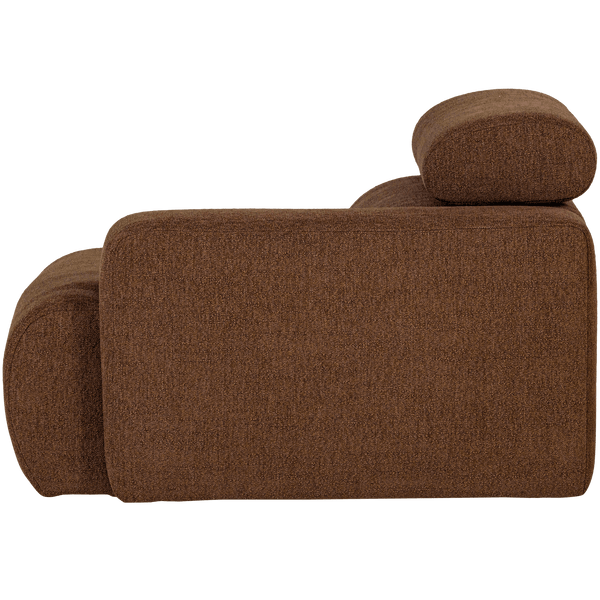 NOVI 1-ZITS ELEMENT ARM RECHTS BOUCLE MOKKABRUIN