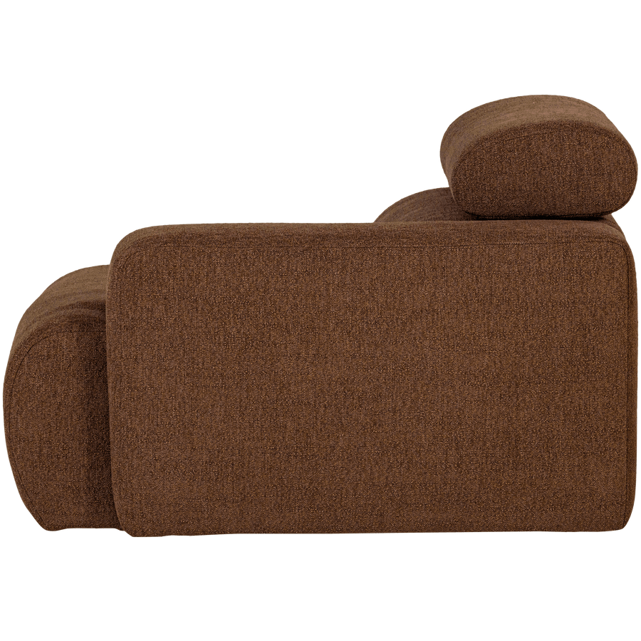 NOVI 1-ZITS ELEMENT ARM RECHTS BOUCLE MOKKABRUIN