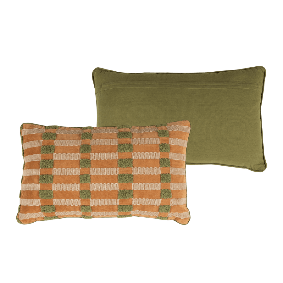VOLA Kussen GROEN/ORANJE - SET VAN 4