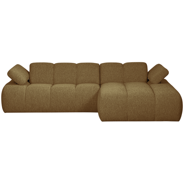 MOJO CHAISE LONGUE BANK RECHTS BOUCLE GEEL BRUIN MELANGE