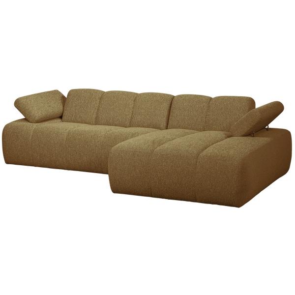 MOJO CHAISE LONGUE BANK RECHTS BOUCLE GEEL BRUIN MELANGE