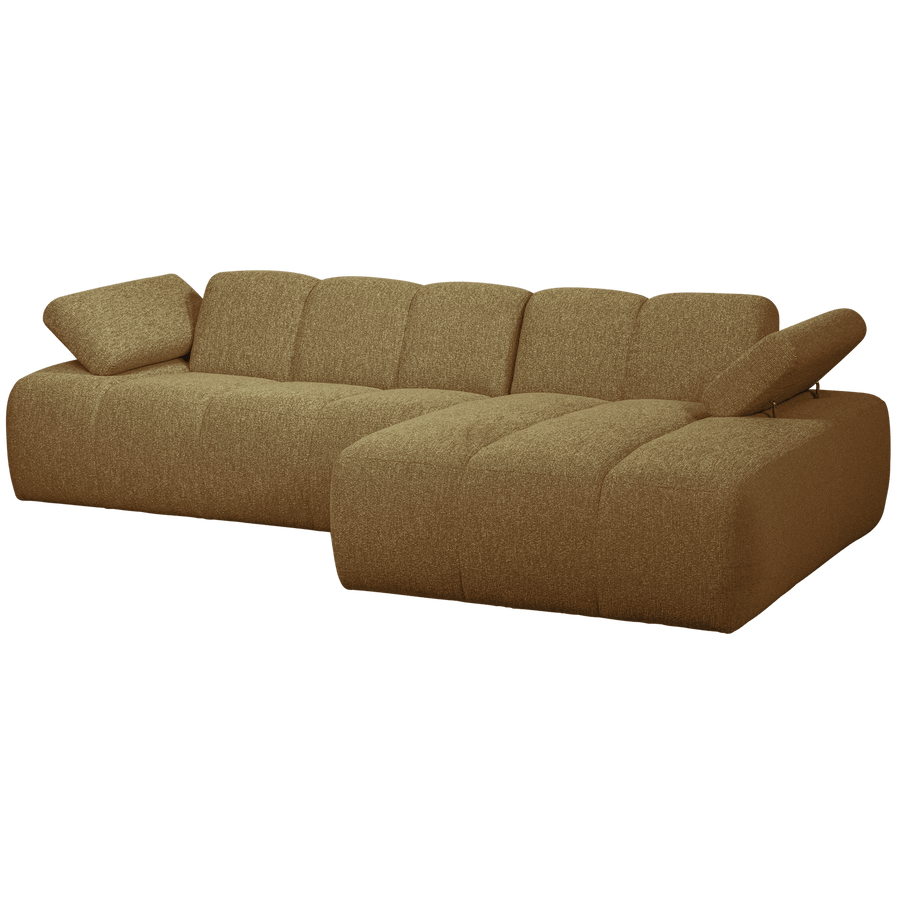 MOJO CHAISE LONGUE BANK RECHTS BOUCLE GEEL BRUIN MELANGE