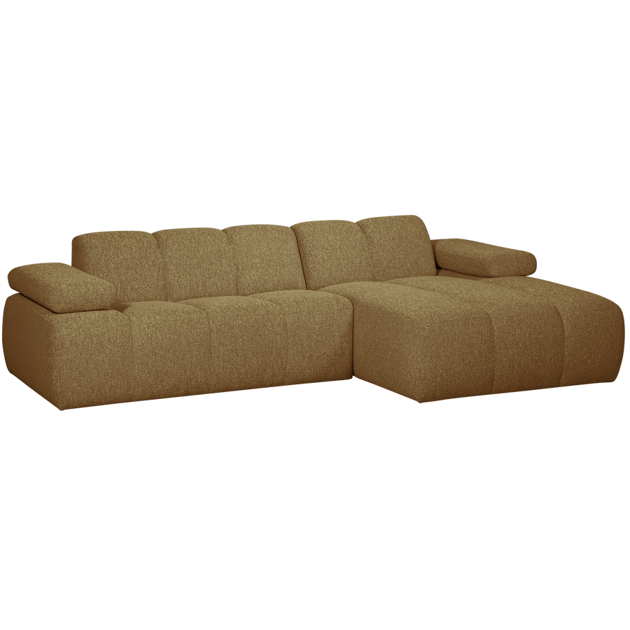 MOJO CHAISE LONGUE BANK RECHTS BOUCLE GEEL BRUIN MELANGE