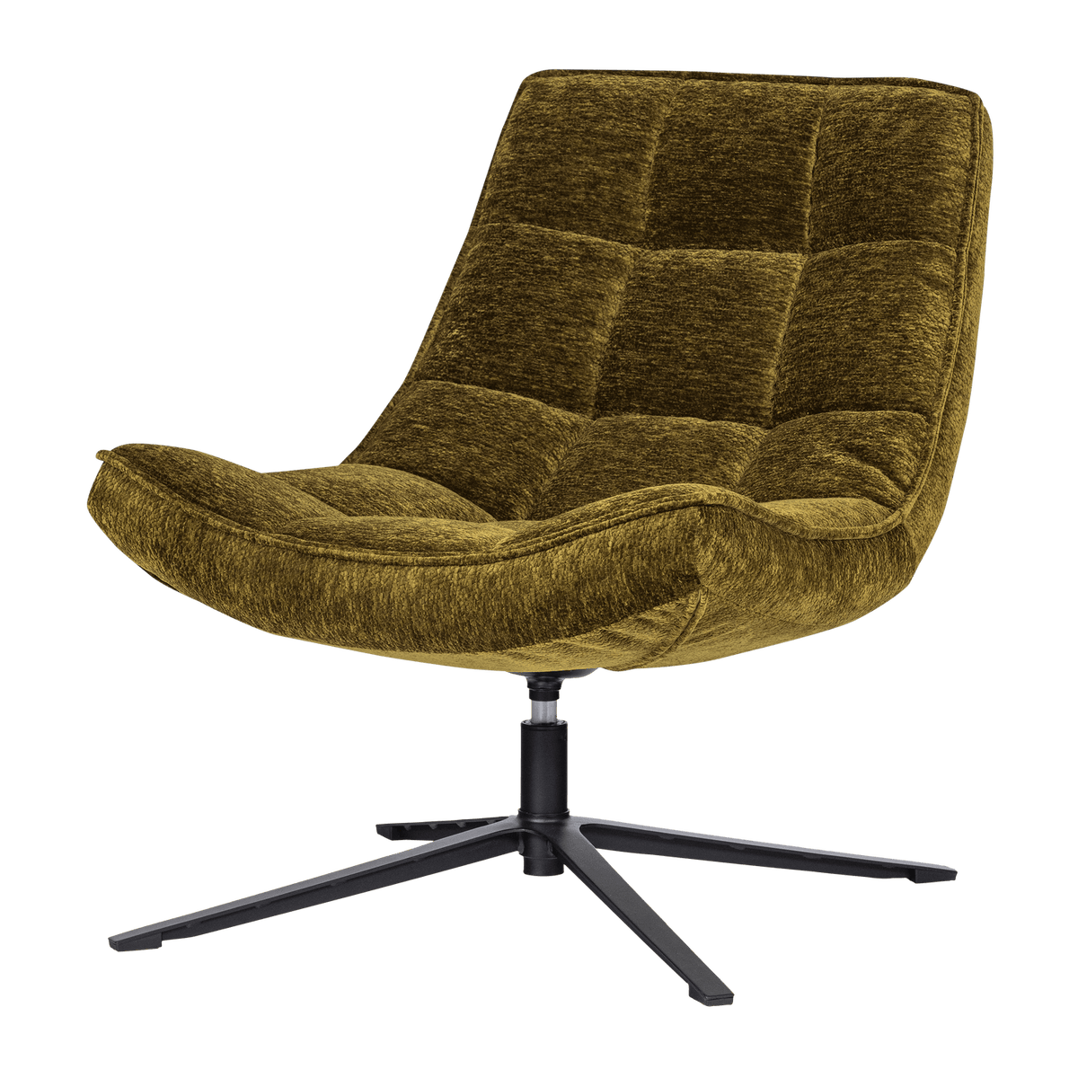 MAUDI DRAAIFAUTEUIL CHENILLE STRUCTUUR GROEN