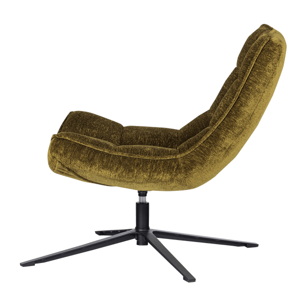 MAUDI DRAAIFAUTEUIL CHENILLE STRUCTUUR GROEN