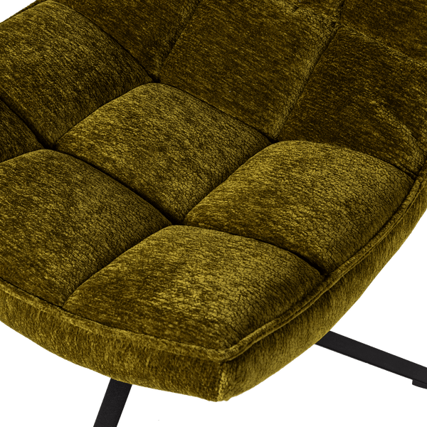 MAUDI DRAAIFAUTEUIL CHENILLE STRUCTUUR GROEN