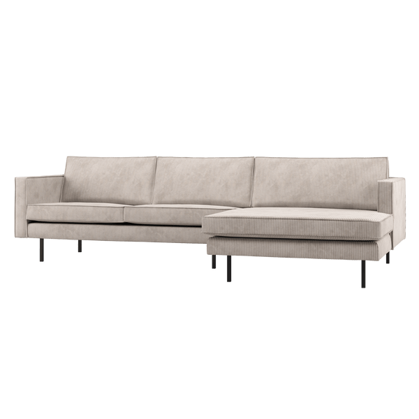 RODEO CHAISE LONGUE BANK RECHTS RIBSTOF ECRU